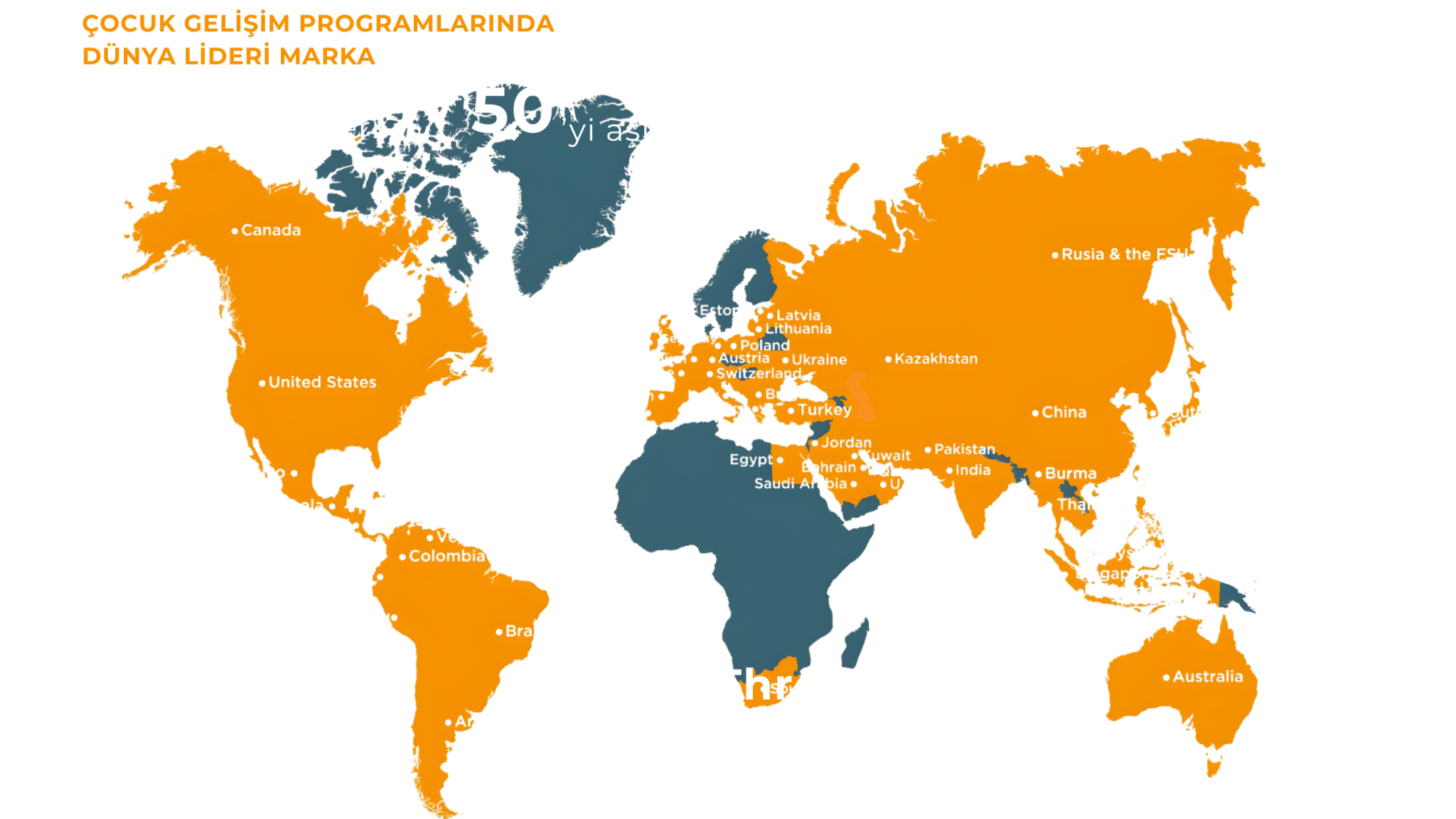 Gymboree 50 Ülke 800 Merkez Dünya Haritası - Ataşehir Anaokulu